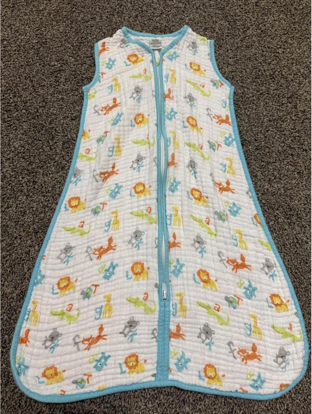 Luvable Friends Muslin Sleep Sack 6-12M Animal Alphabet Cotton